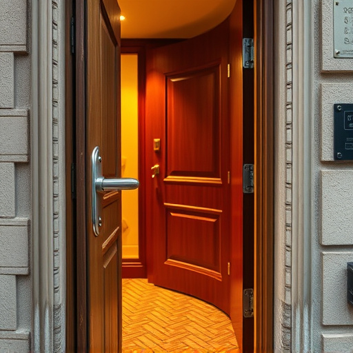 apartment entry secured with bolt lock