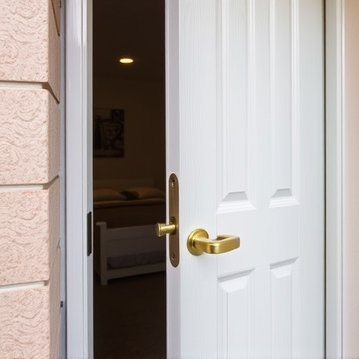 apartment entry secured with bolt lock