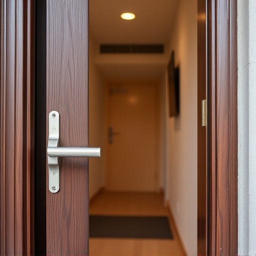 apartment entry secured with bolt lock