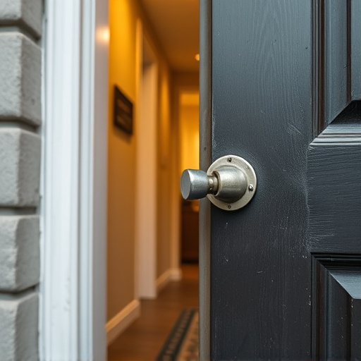 apartment entry secured with bolt lock