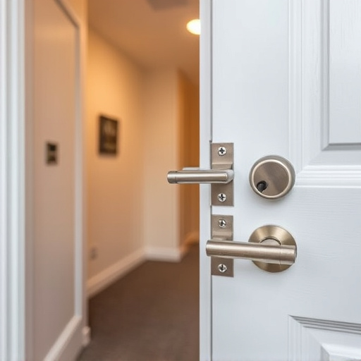 apartment entry secured with bolt lock