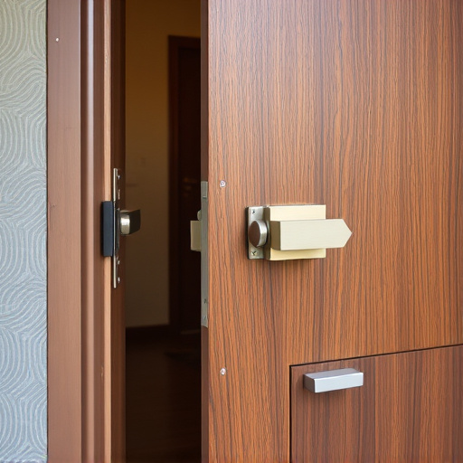 apartment entry secured with bolt lock