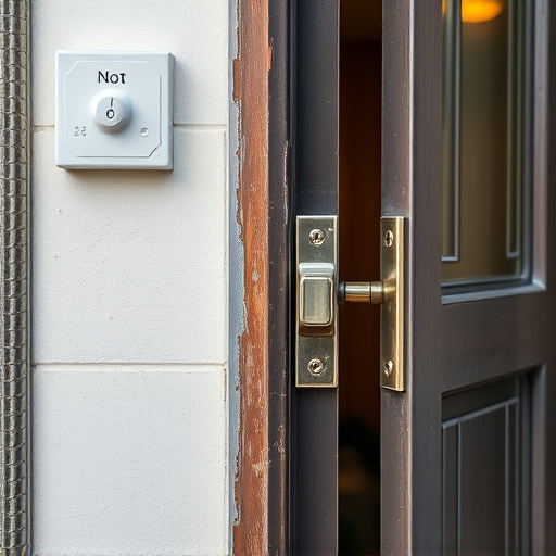 apartment entry secured with bolt lock