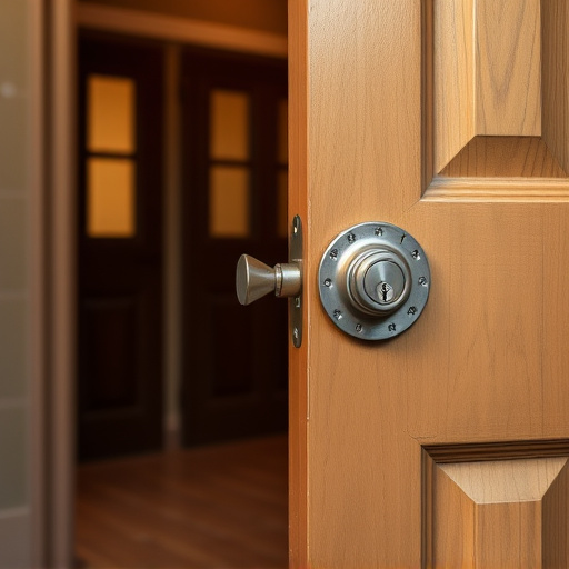 apartment entry secured with bolt lock