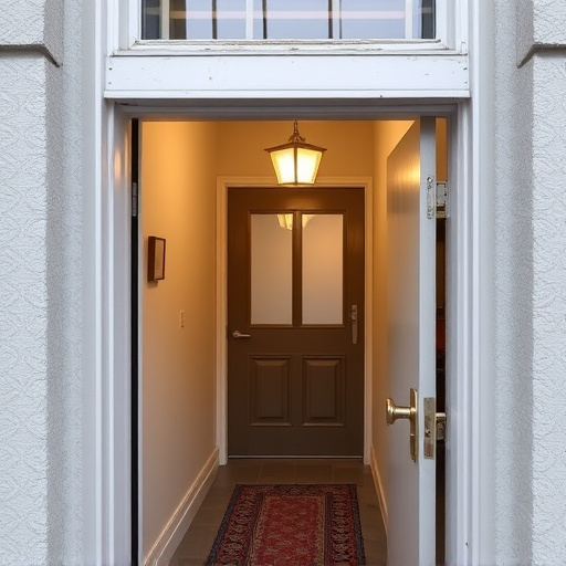 apartment entry secured with bolt lock