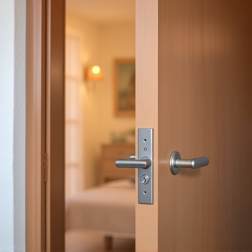 apartment entry secured with bolt lock