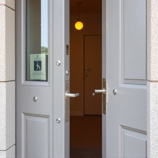 apartment entry secured with bolt lock