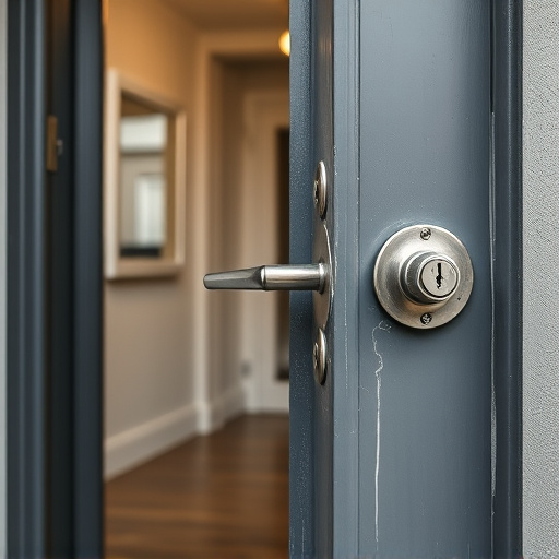 apartment entry secured with bolt lock