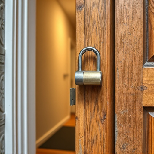 apartment entry secured with bolt lock