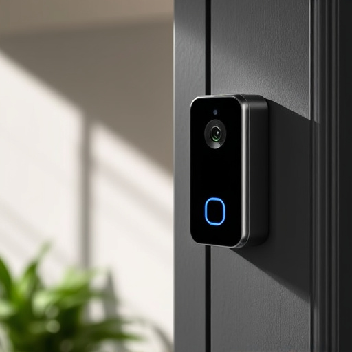 compact wireless doorbell at urban entry