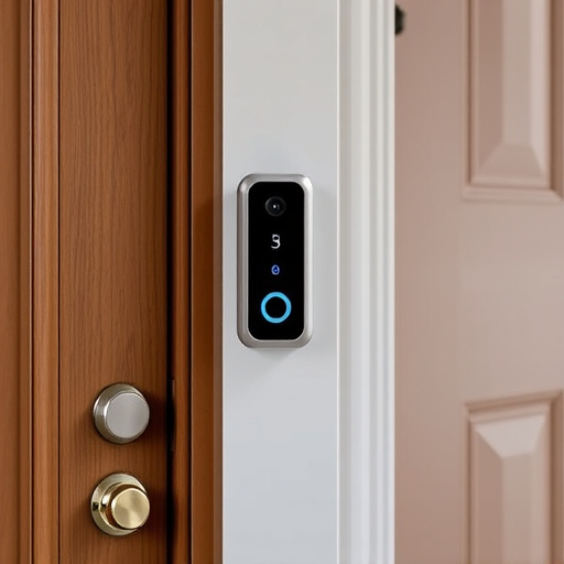 compact wireless doorbell at urban entry