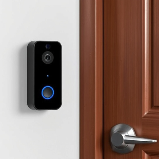 compact wireless doorbell at urban entry
