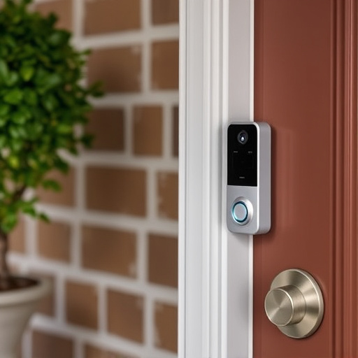 compact wireless doorbell at urban entry