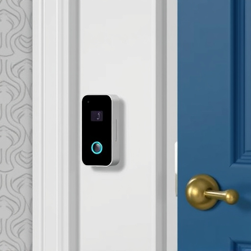 compact wireless doorbell at urban entry