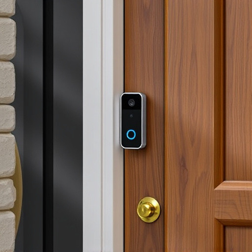 compact wireless doorbell at urban entry