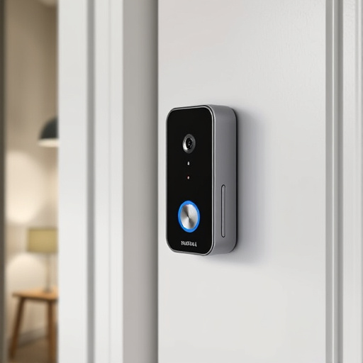 compact wireless doorbell at urban entry