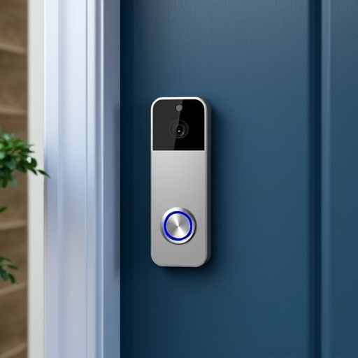 compact wireless doorbell at urban entry