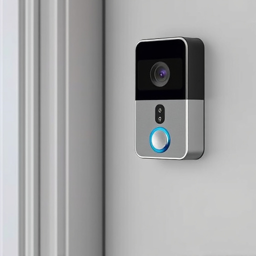 compact wireless doorbell at urban entry