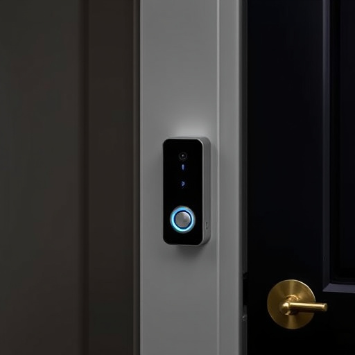 compact wireless doorbell at urban entry
