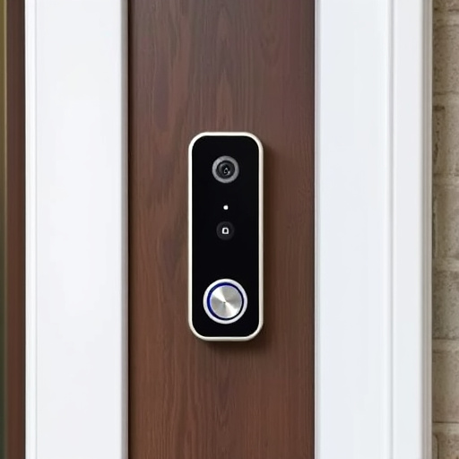 compact wireless doorbell at urban entry
