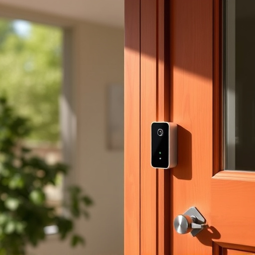 compact wireless doorbell at urban entry