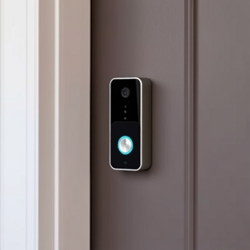 compact wireless doorbell at urban entry