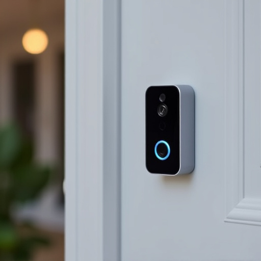 compact wireless doorbell at urban entry