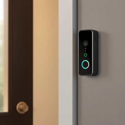 compact wireless doorbell at urban entry