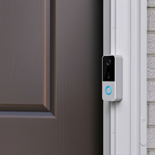 compact wireless doorbell at urban entry