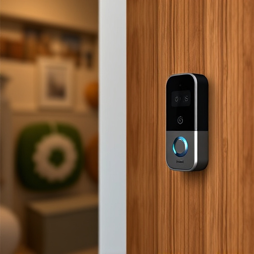 compact wireless doorbell at urban entry
