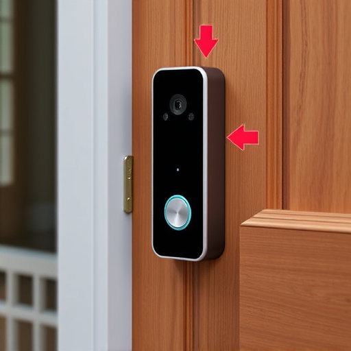 compact wireless doorbell at urban entry
