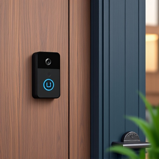 compact wireless doorbell at urban entry