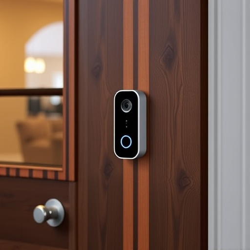 compact wireless doorbell at urban entry