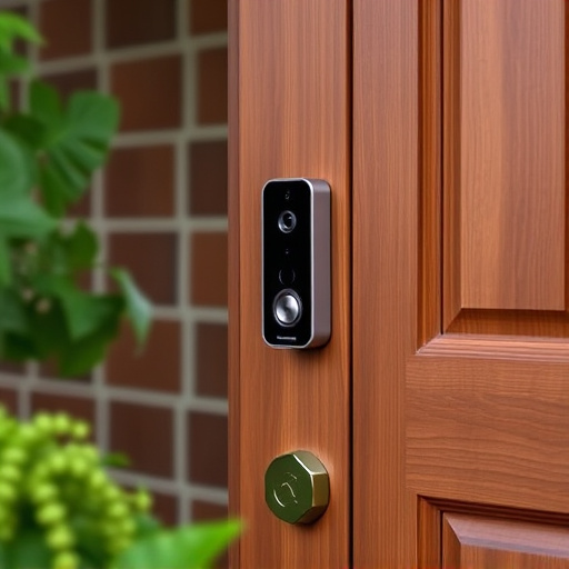 compact wireless doorbell at urban entry