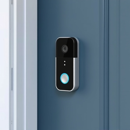 compact wireless doorbell at urban entry