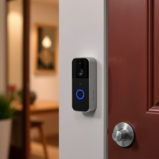 compact wireless doorbell at urban entry