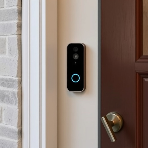 compact wireless doorbell at urban entry