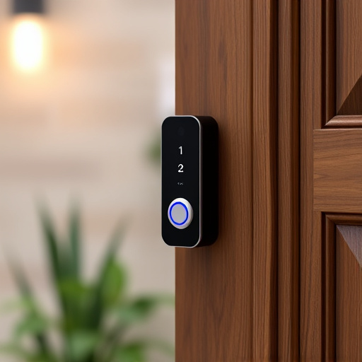 compact wireless doorbell at urban entry