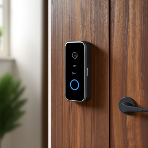 compact wireless doorbell at urban entry
