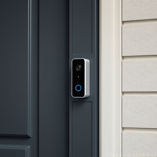 compact wireless doorbell at urban entry