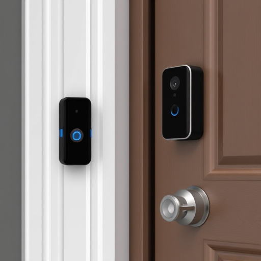 compact wireless doorbell at urban entry