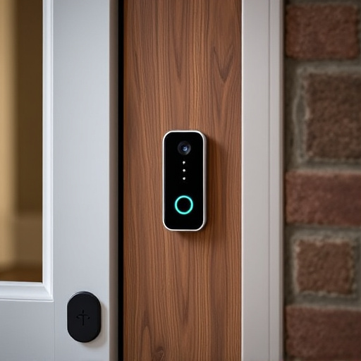 compact wireless doorbell at urban entry