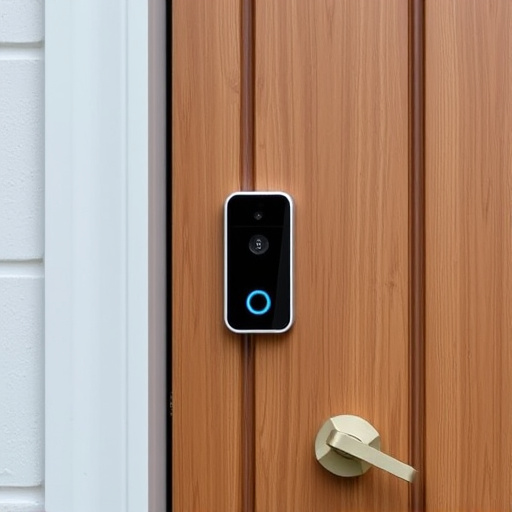 compact wireless doorbell at urban entry