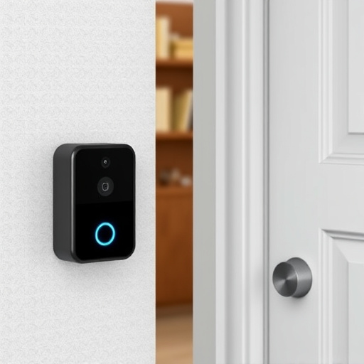 compact wireless doorbell at urban entry