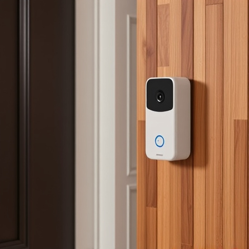 compact wireless doorbell at urban entry