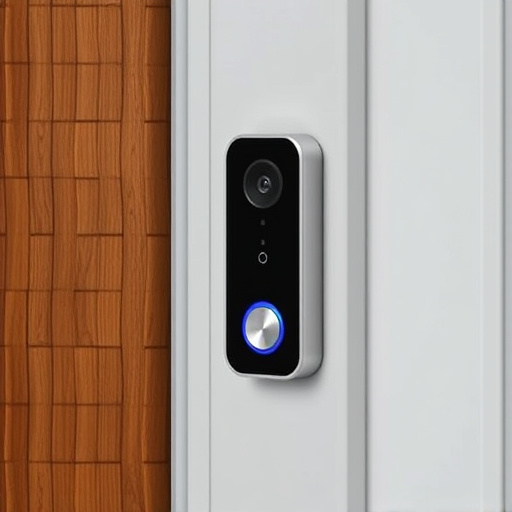 compact wireless doorbell at urban entry