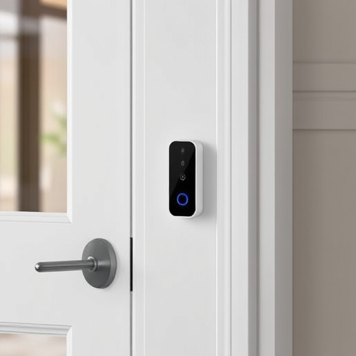 compact wireless doorbell at urban entry