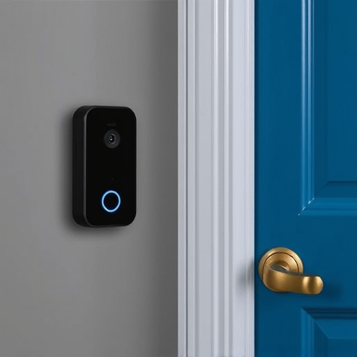 compact wireless doorbell at urban entry