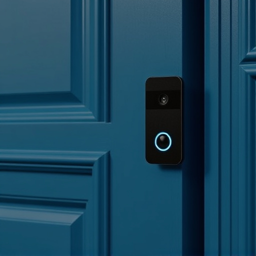 compact wireless doorbell at urban entry