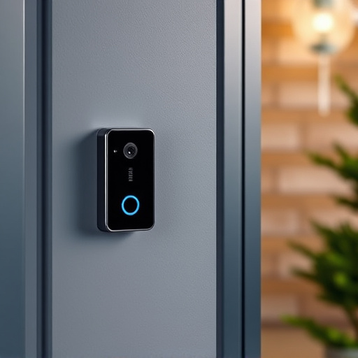 compact wireless doorbell at urban entry
